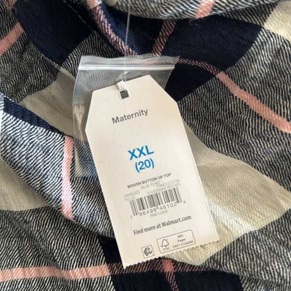 Time and Tru Maternity Long Sleeve Button Front Shirt Sz XXL - Picture 8 of 9